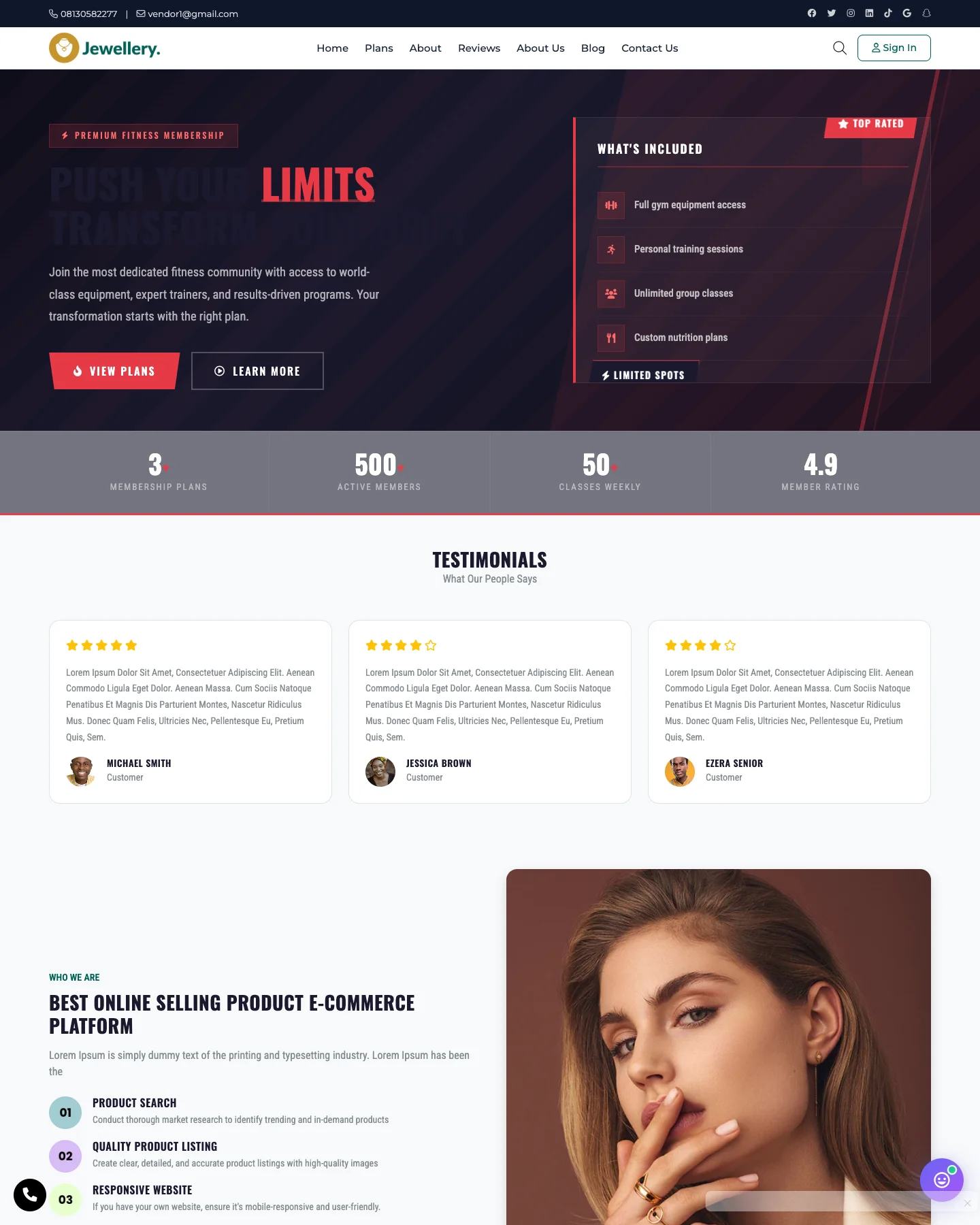 FitZone Gym - Membership & Subscriptions Template