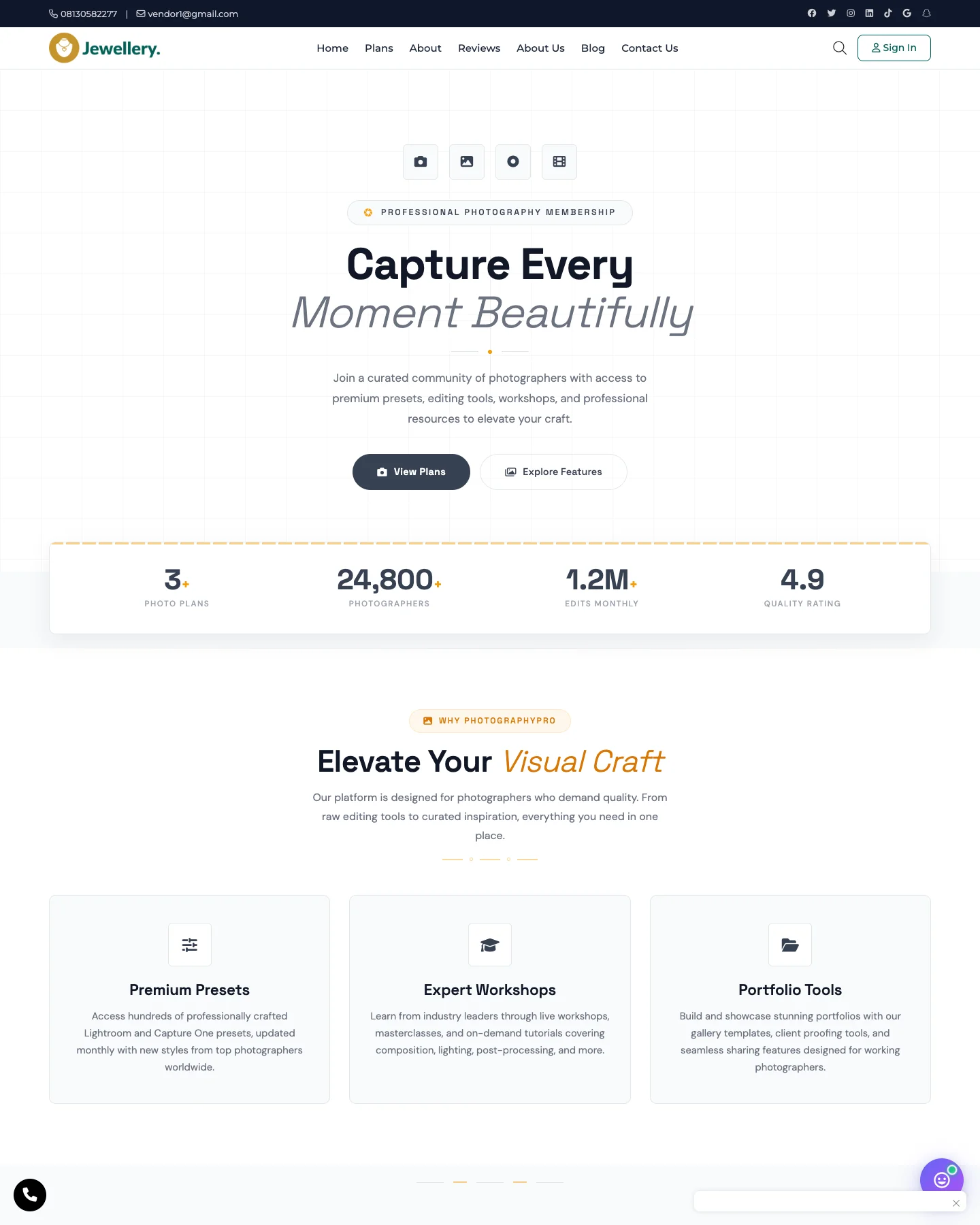 PhotographyPro - Membership & Subscriptions Template